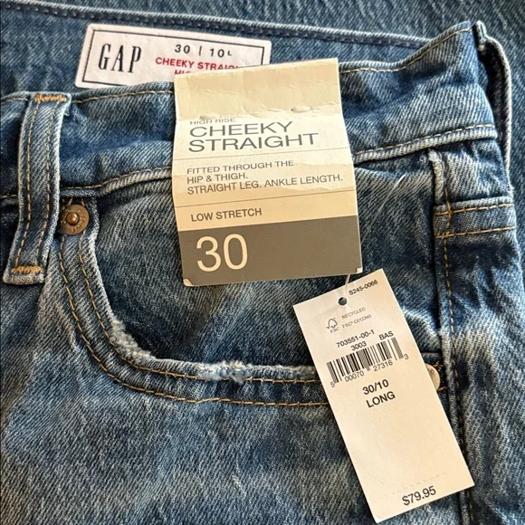 New GAP High Rise Cheeky Straight Size 30 Long medium blue - Picture 3 of 12